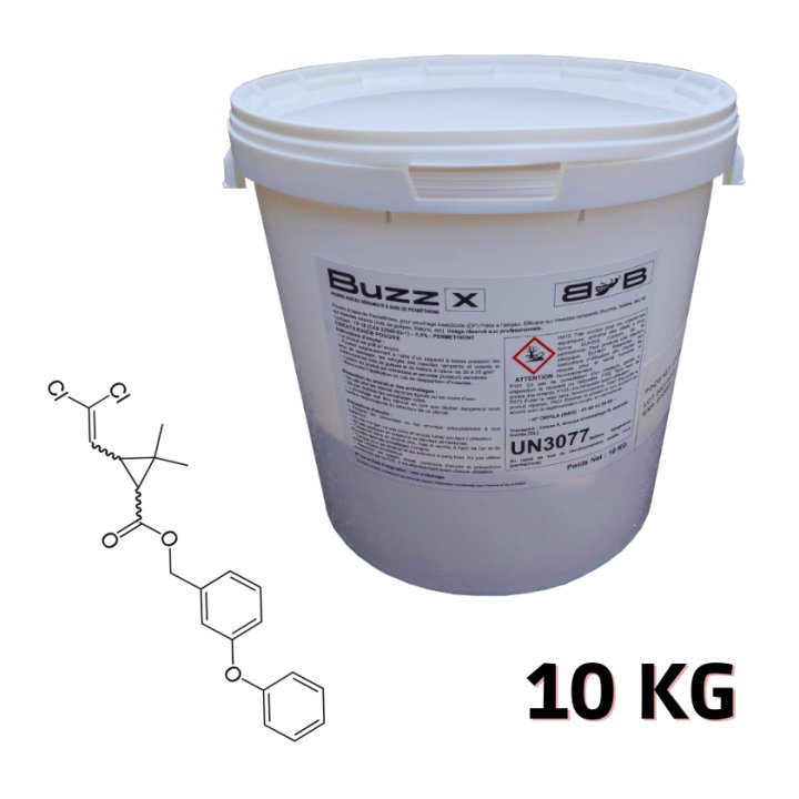 Poudre insecticide BuzzX guêpes frelons perméthrine 0.5%