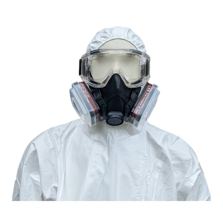 Demi-masque respiratoire avec lunettes de protection