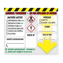 Étiquettes signalisation poste appâtage dératisation – Lot de 100 PVC