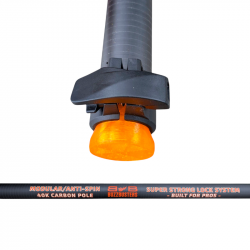 Perche télescopique carbone avec pied amovible et flocage design