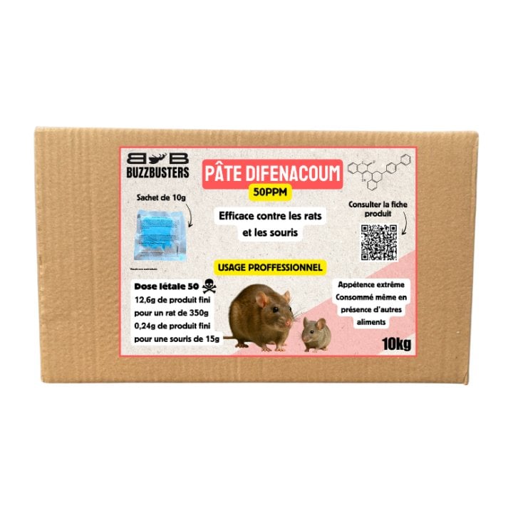 Pâte Difénacoum professionnel dératisation