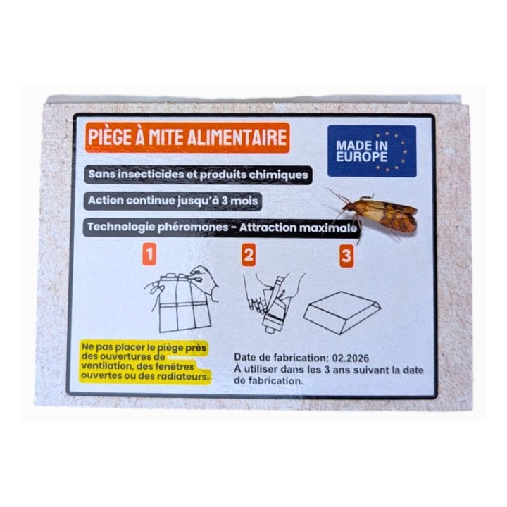 Pièges collants mites alimentaires à phéromone packaging