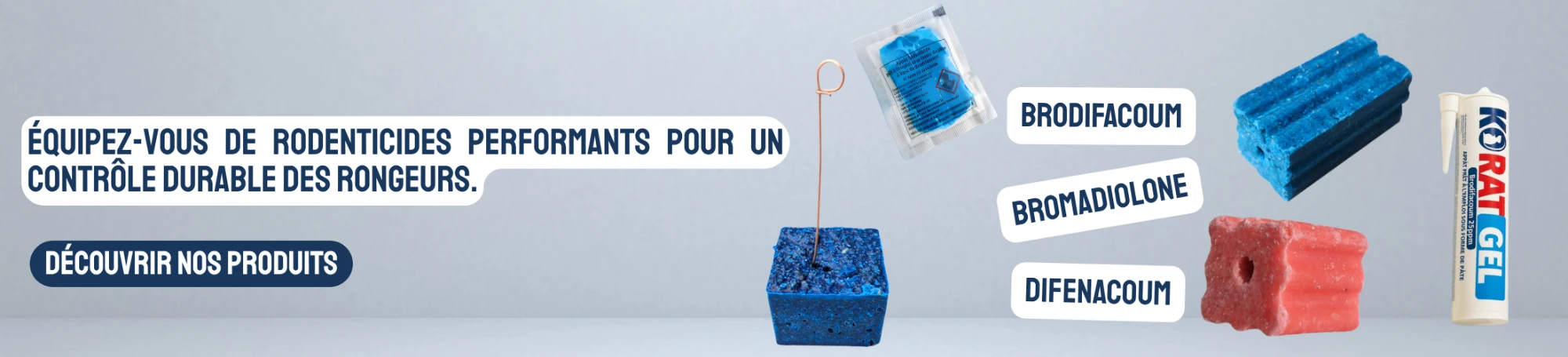 Rodenticides professionnels : brodifacoum, bromadiolone, difenacoum